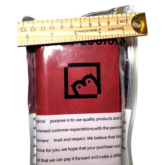 Wallet Phone Case iPhone 11 Pro Max Modos Logicos Case Wrist Strap Red Leather - Picture 15 of 16